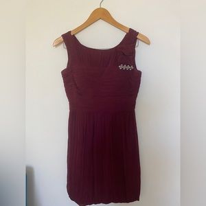 Beautiful burgundy dress with jewels